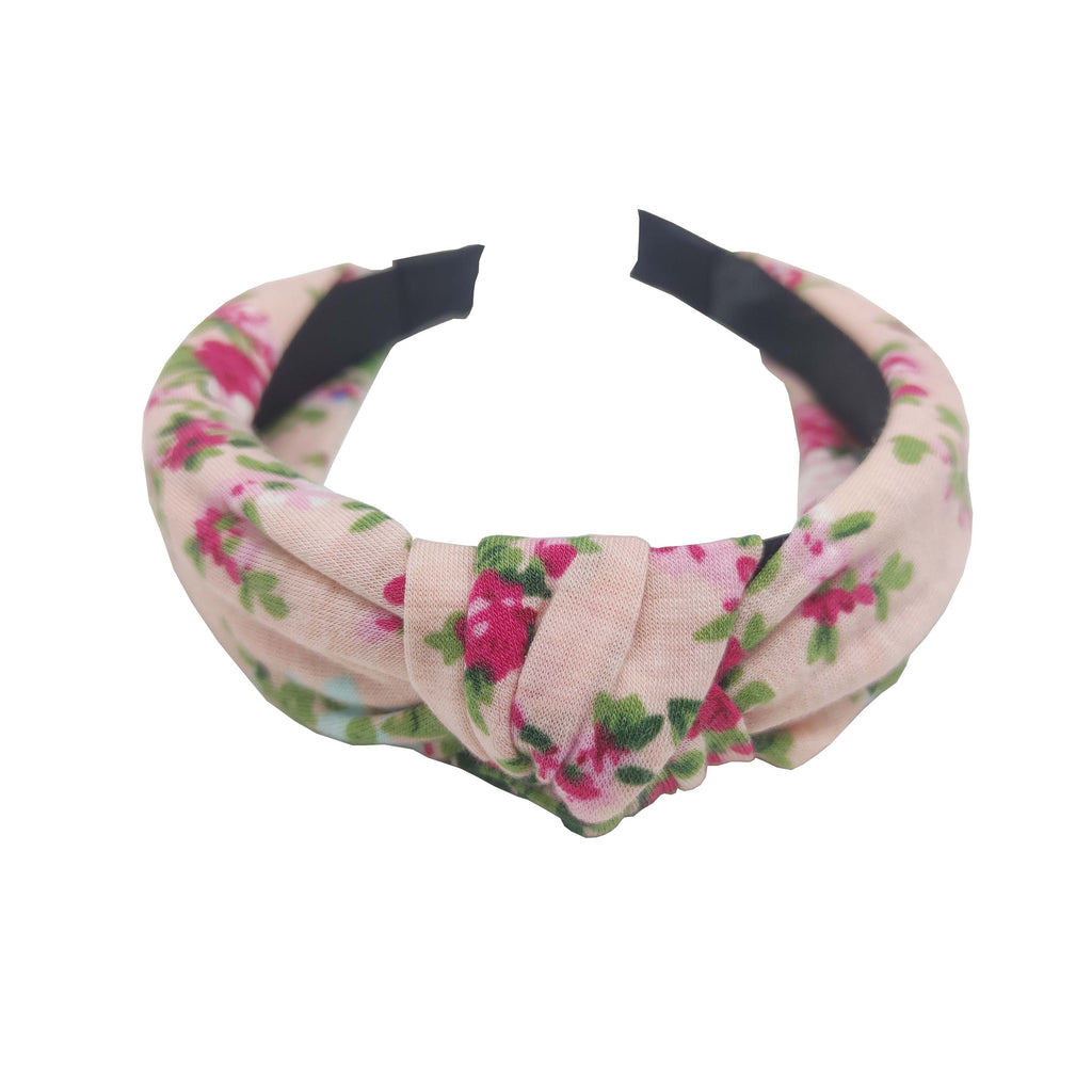 Sparkle Floral Knot Top Hairband - Pink