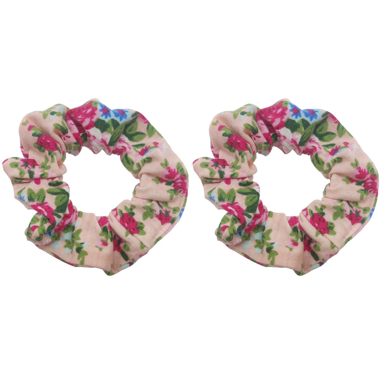 Sparkle 2pk Floral Scrunchie - Pink