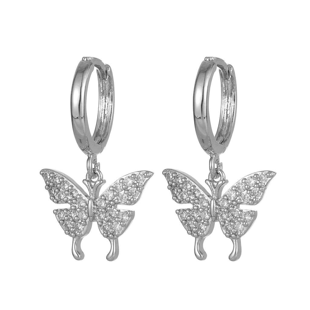 Butterfly Huggie Earring Silver