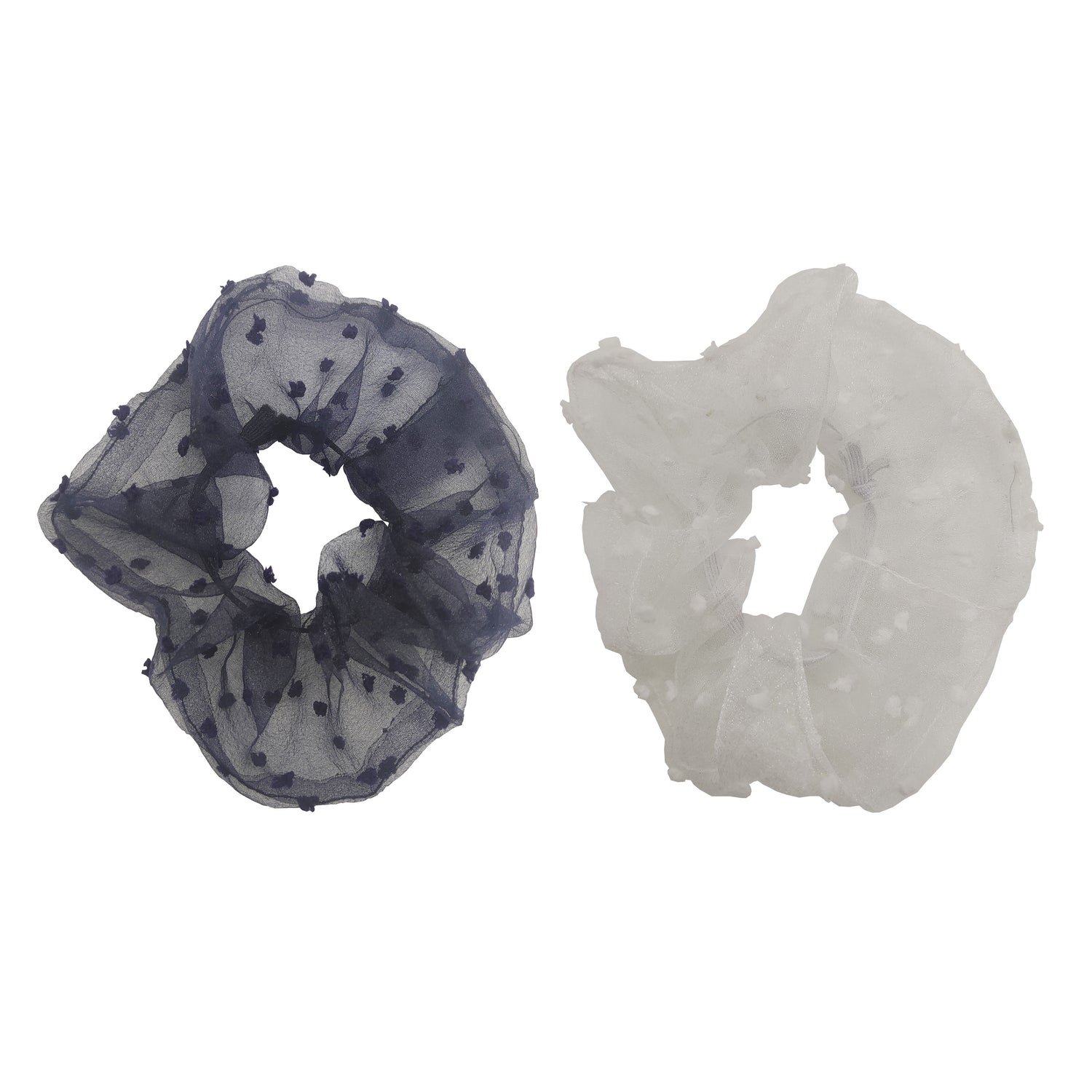 Pulse Professional 2pk Organza Scrunchie - Navy & White