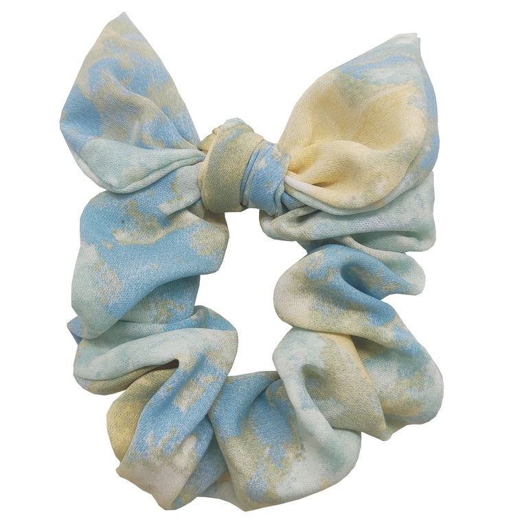 Pulse Professional Printed Tie Scrunchie - Blue/Yellow