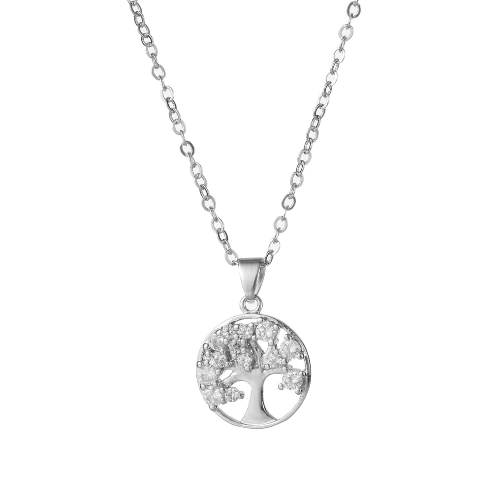 Tree Pendant Necklace Silver