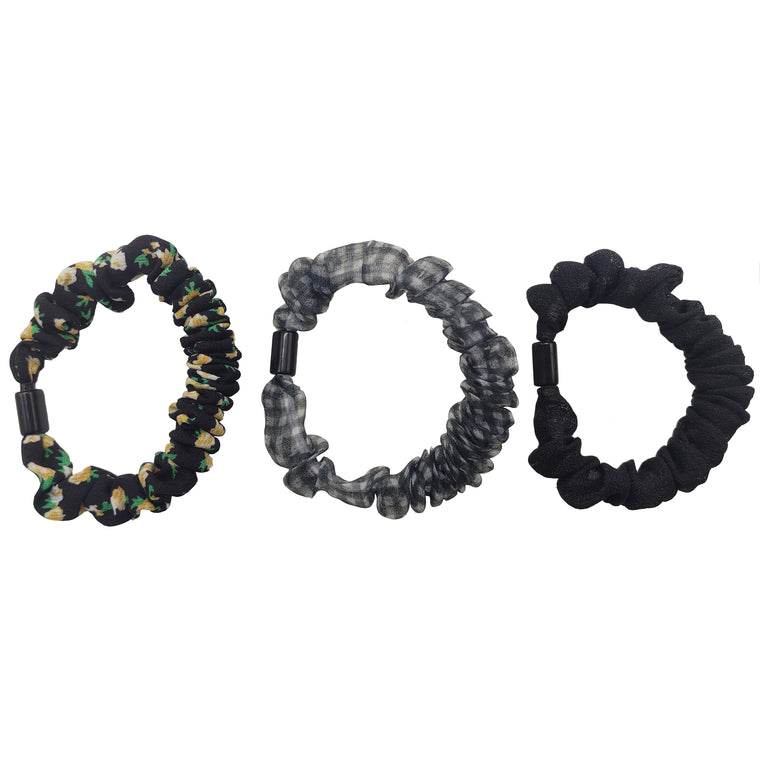 Pulse Professional 3pk Sheer Scrunchie - Black