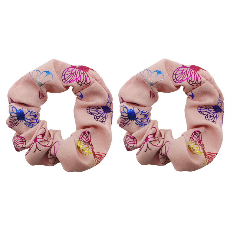 Sparkle 2pk Butterfly Scrunchie - Light Pink