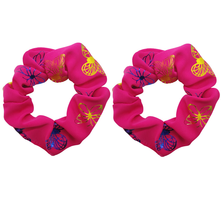 Sparkle 2pk Butterfly Scrunchie - Fuchsia