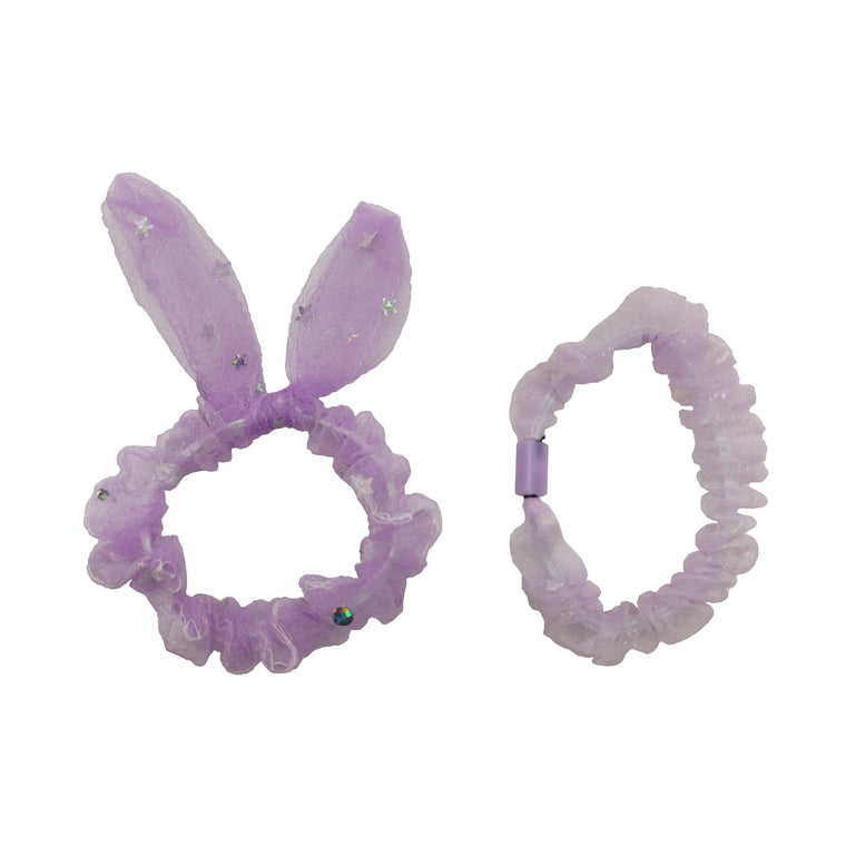 Sparkle 2pk Sheer Scrunchie - Purple