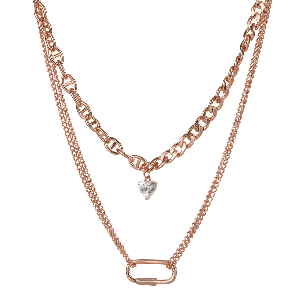 Double Layer Necklace Rose Gold