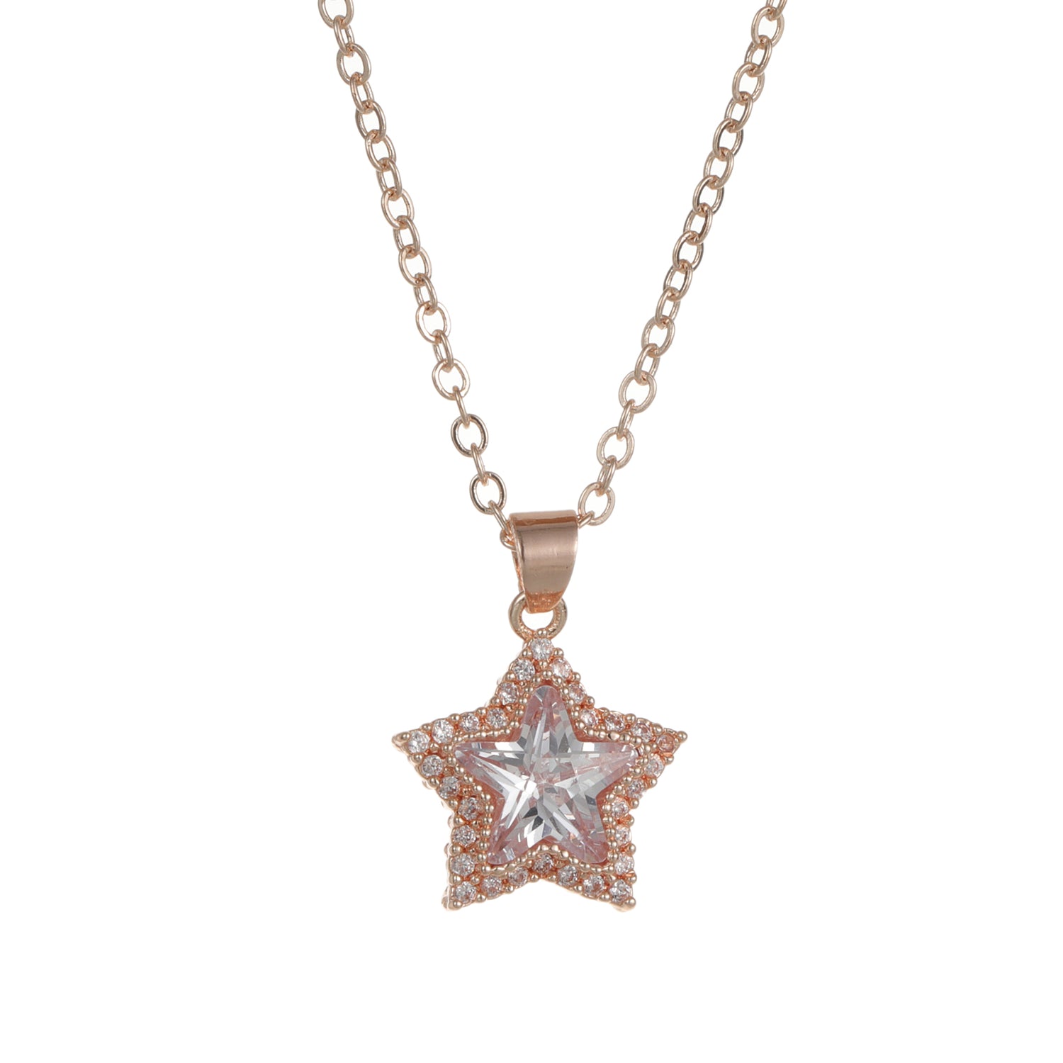 Star Pendant Necklace Rose Gold