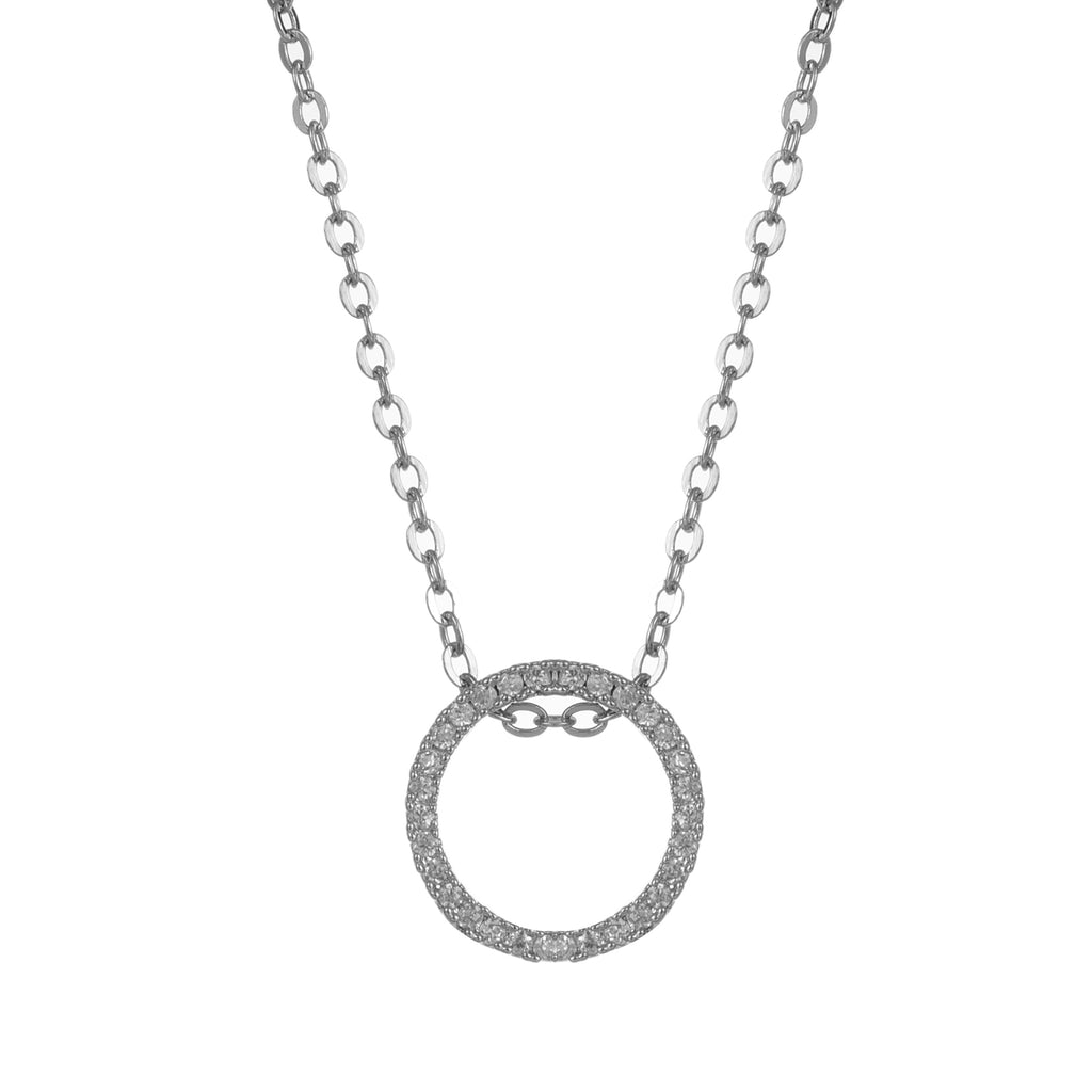 Circle Pendant Necklace Silver