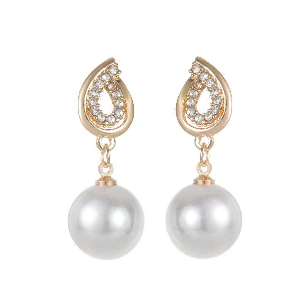 Pearl & Crystal Earring Gold