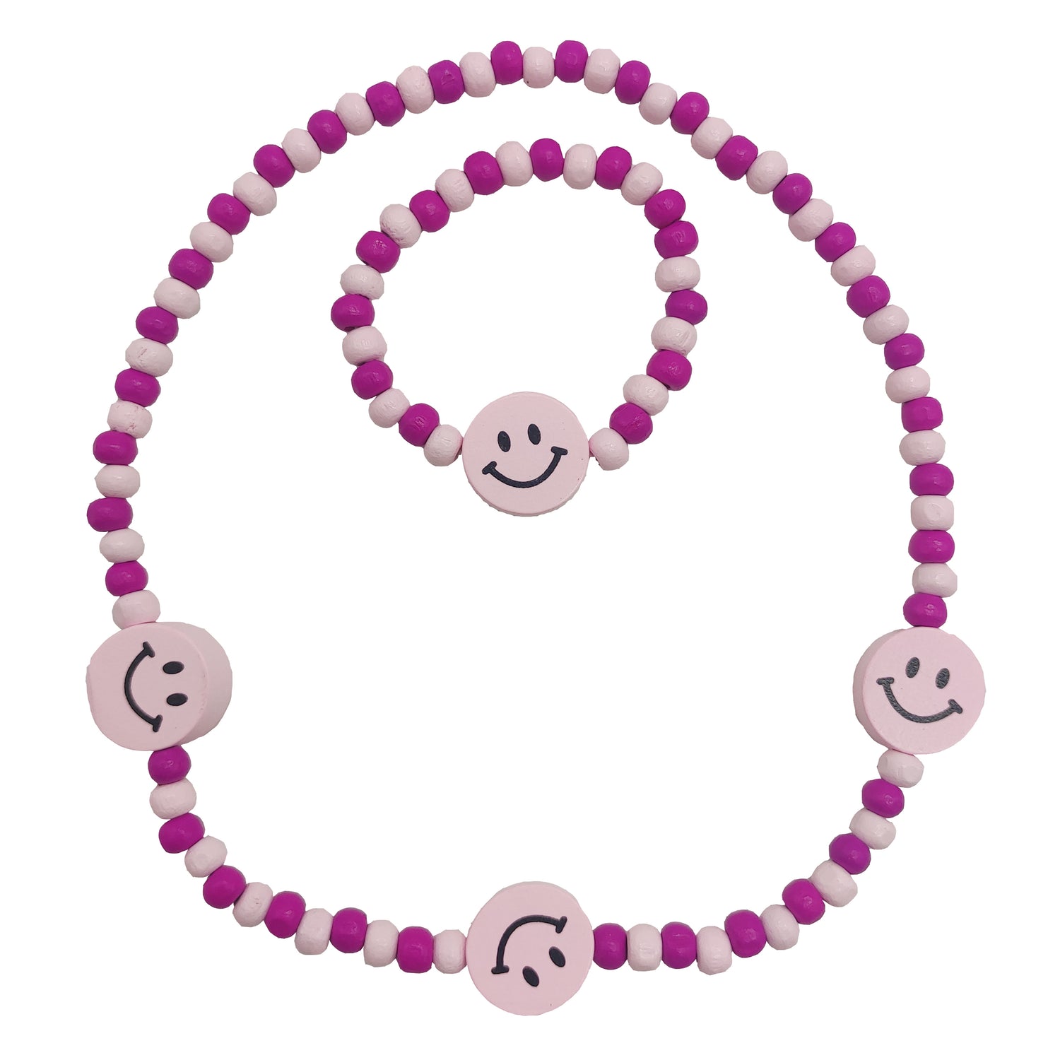 Sparkle Smiley Necklace Set