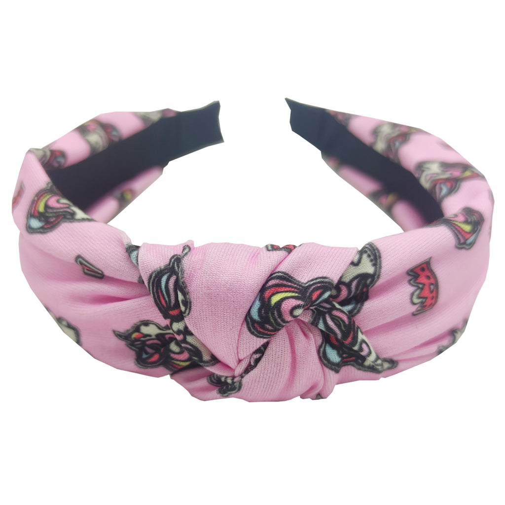 Sparkle Unicorn Knot Top Hairband - Pink
