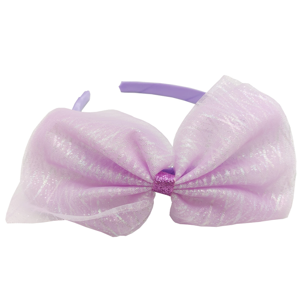 Sparkle Sheen Bow Hairband - Purple