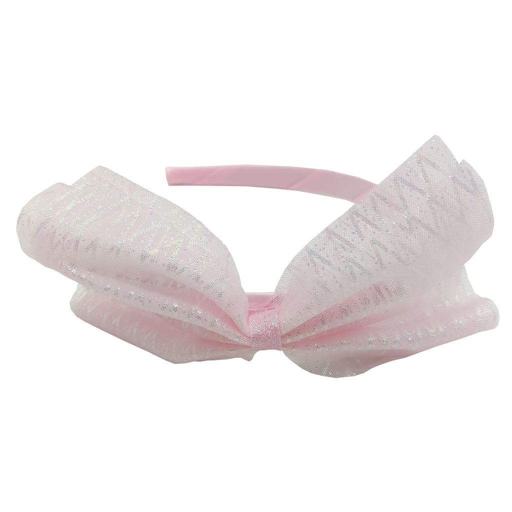 Sparkle Sheen Bow Hairband - Pink