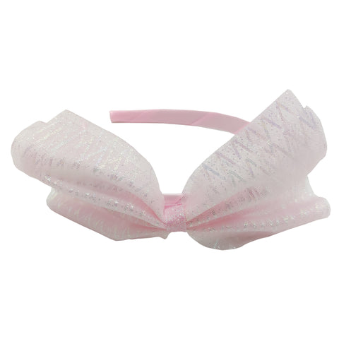 Sparkle Sheen Bow Hairband - Pink
