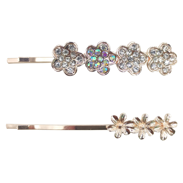 2pk Flower Hair Slides