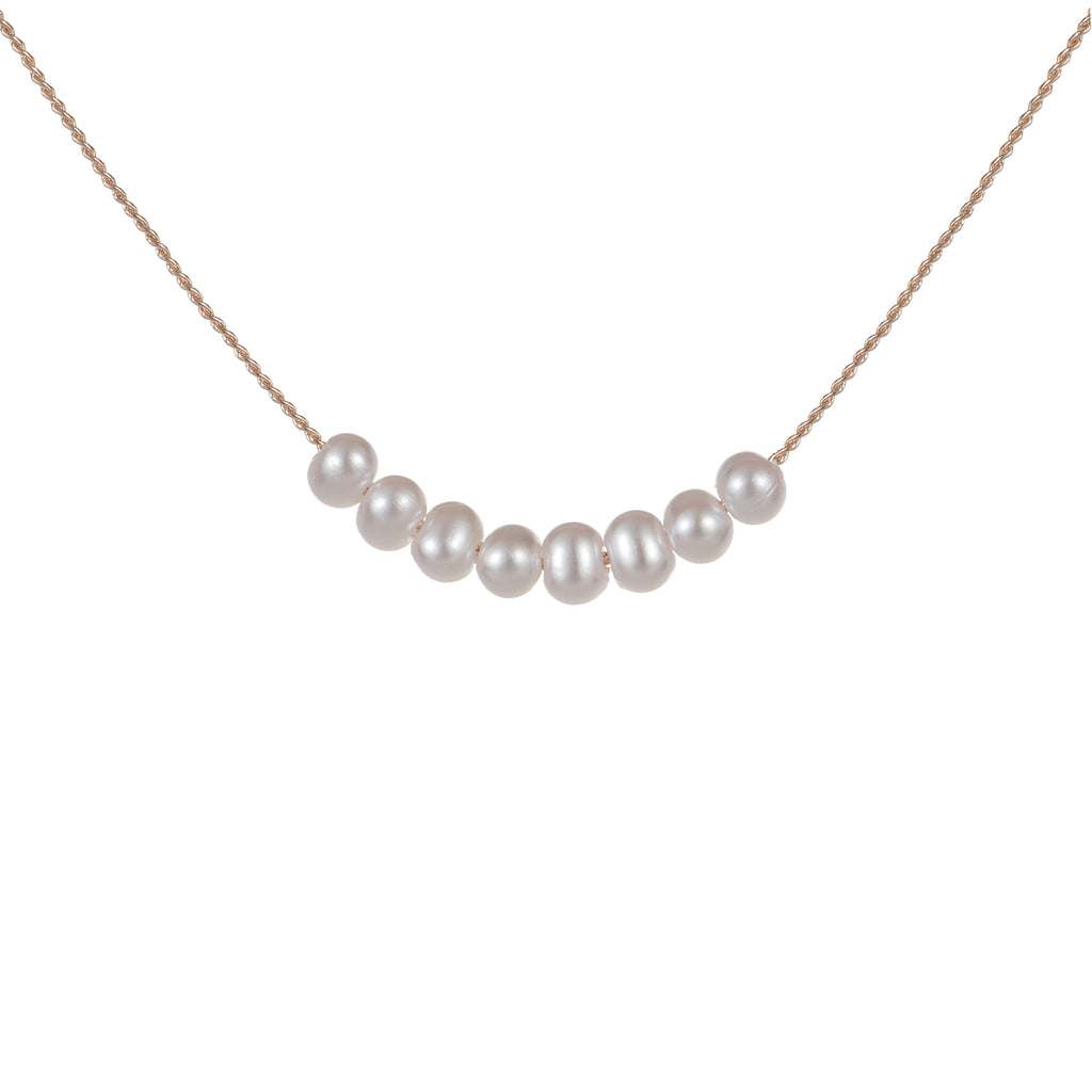 Dainty pearl detail necklace rose gold