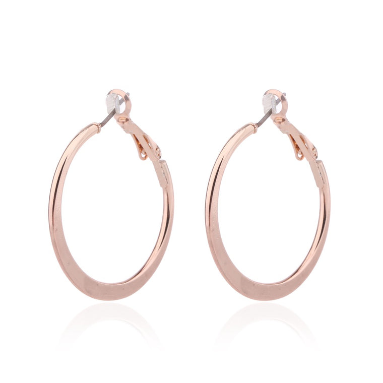 Delicate Ears Hoop Earring Rose Gold Plating