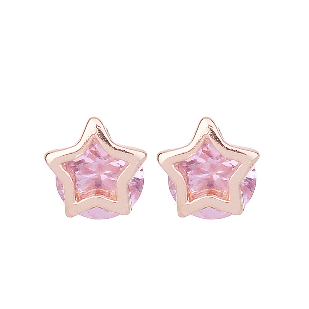 Delicate Ears Star Earring Rose Gold Plating