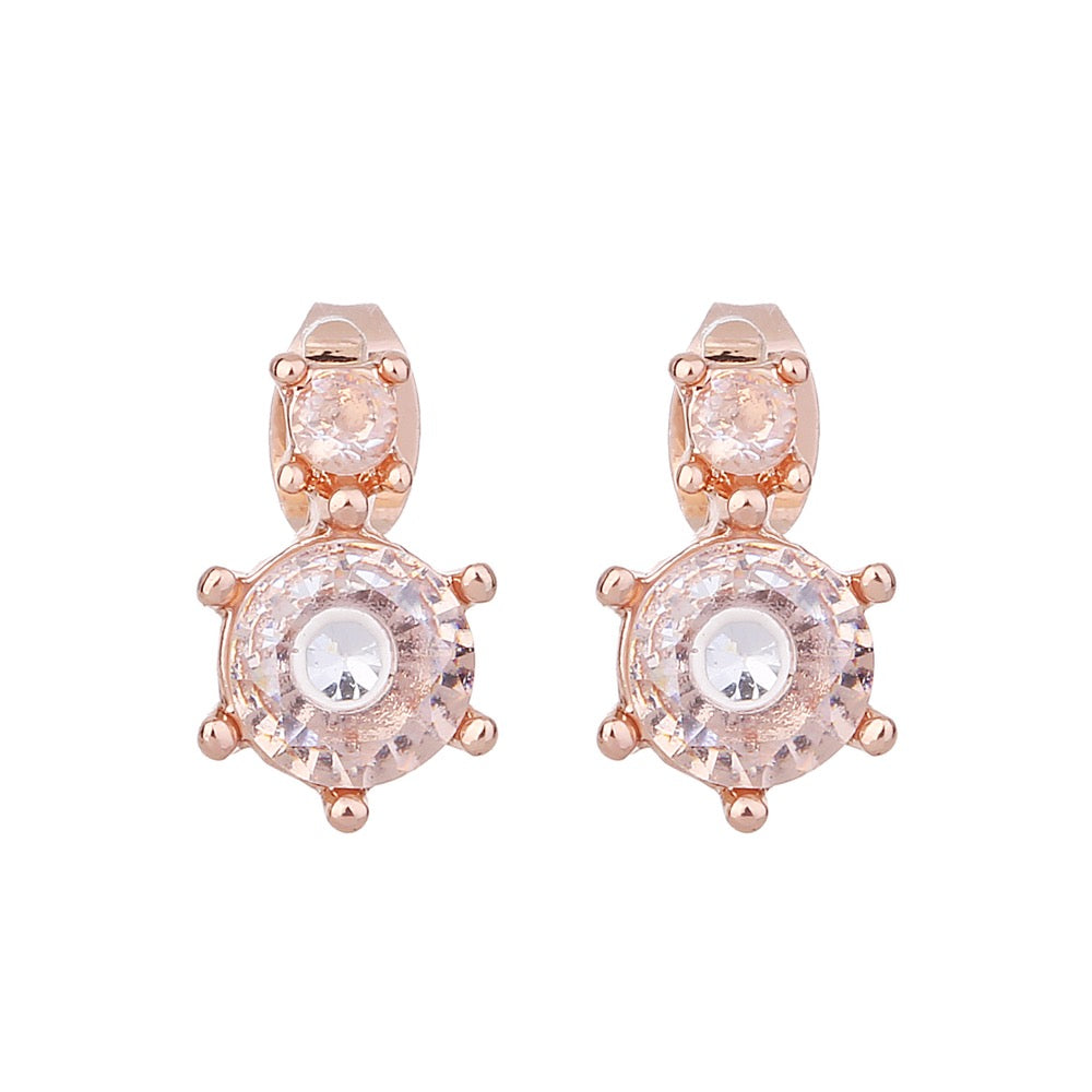 Delicate Ears Classic Crystal Earring Rose Gold Plating