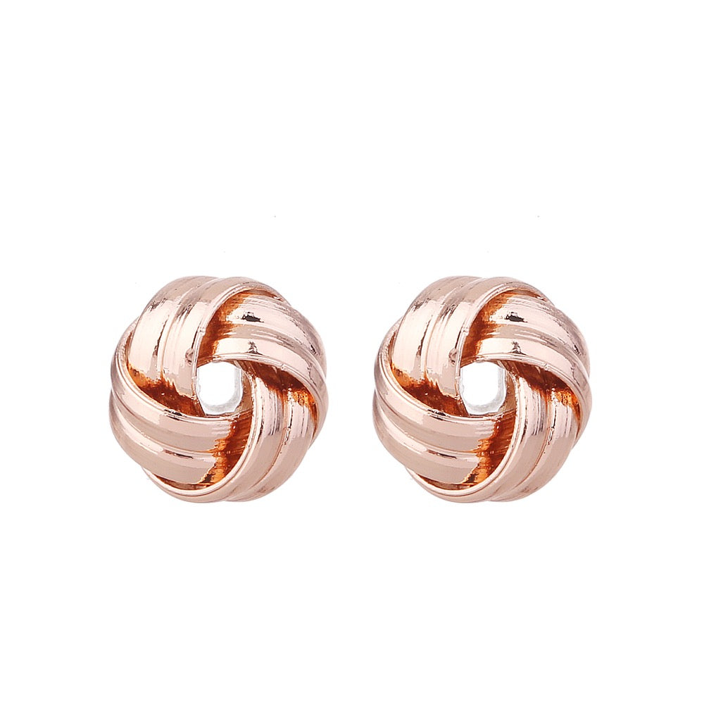 Delicate Ears Twisted Earring Rose Gold Plating