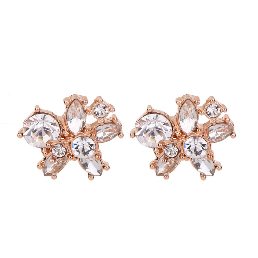 Crystal Stud Earring Rose Gold