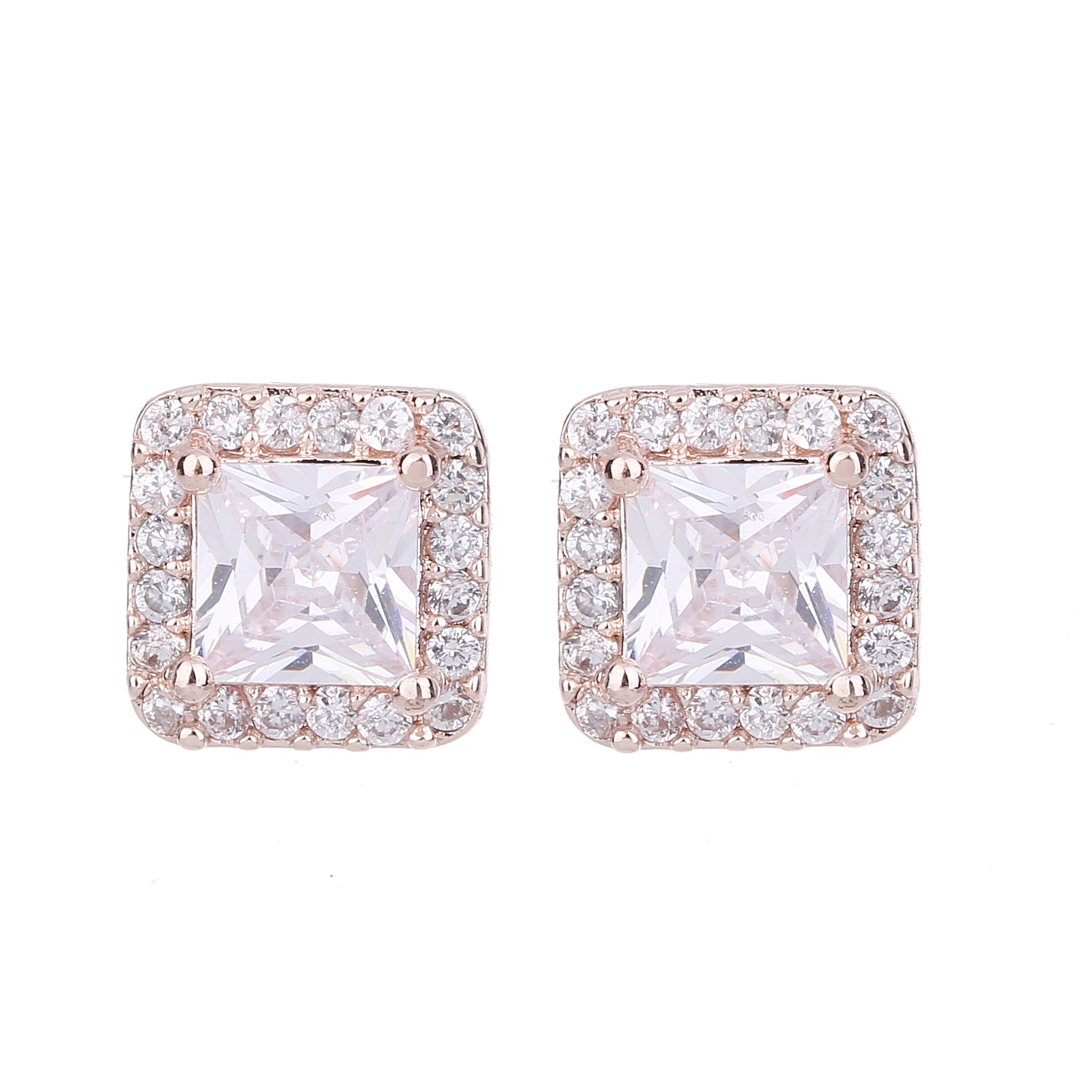 Serendipity Square CZ Earring Rose Gold