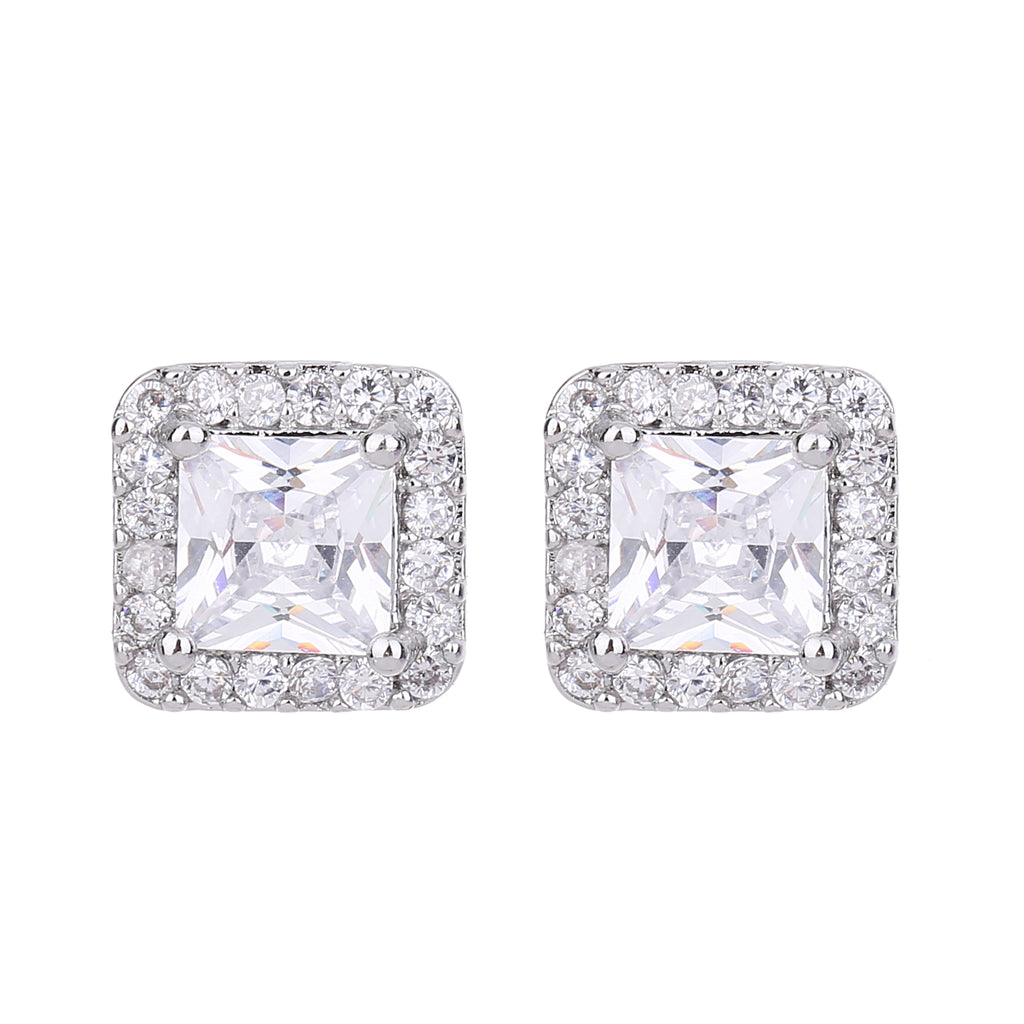 Serendipity Square CZ Earring Silver