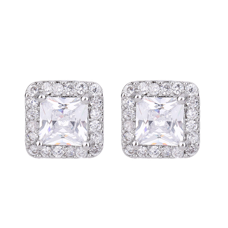 Serendipity Square CZ Earring Silver