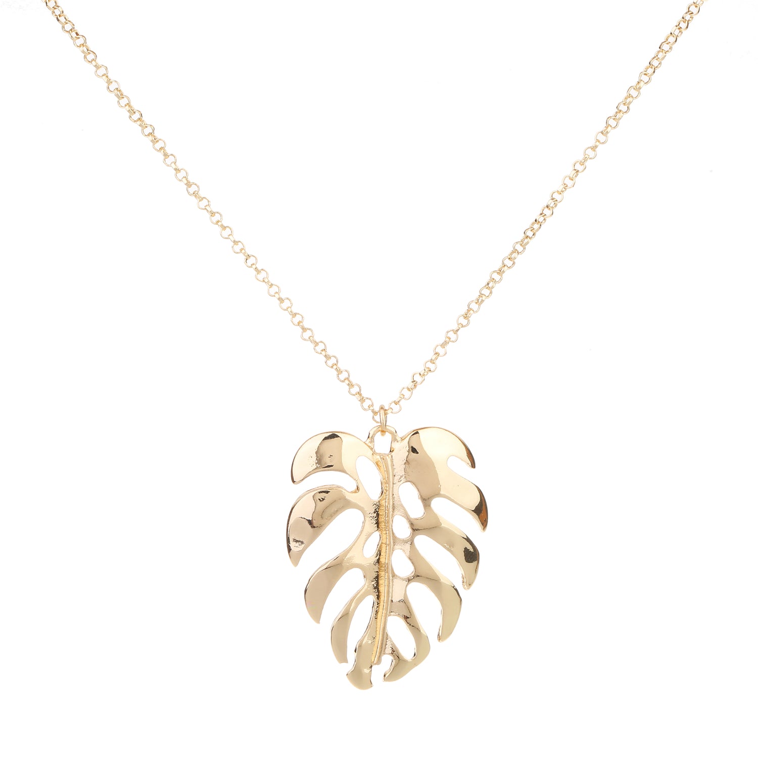 Palm necklace light gold
