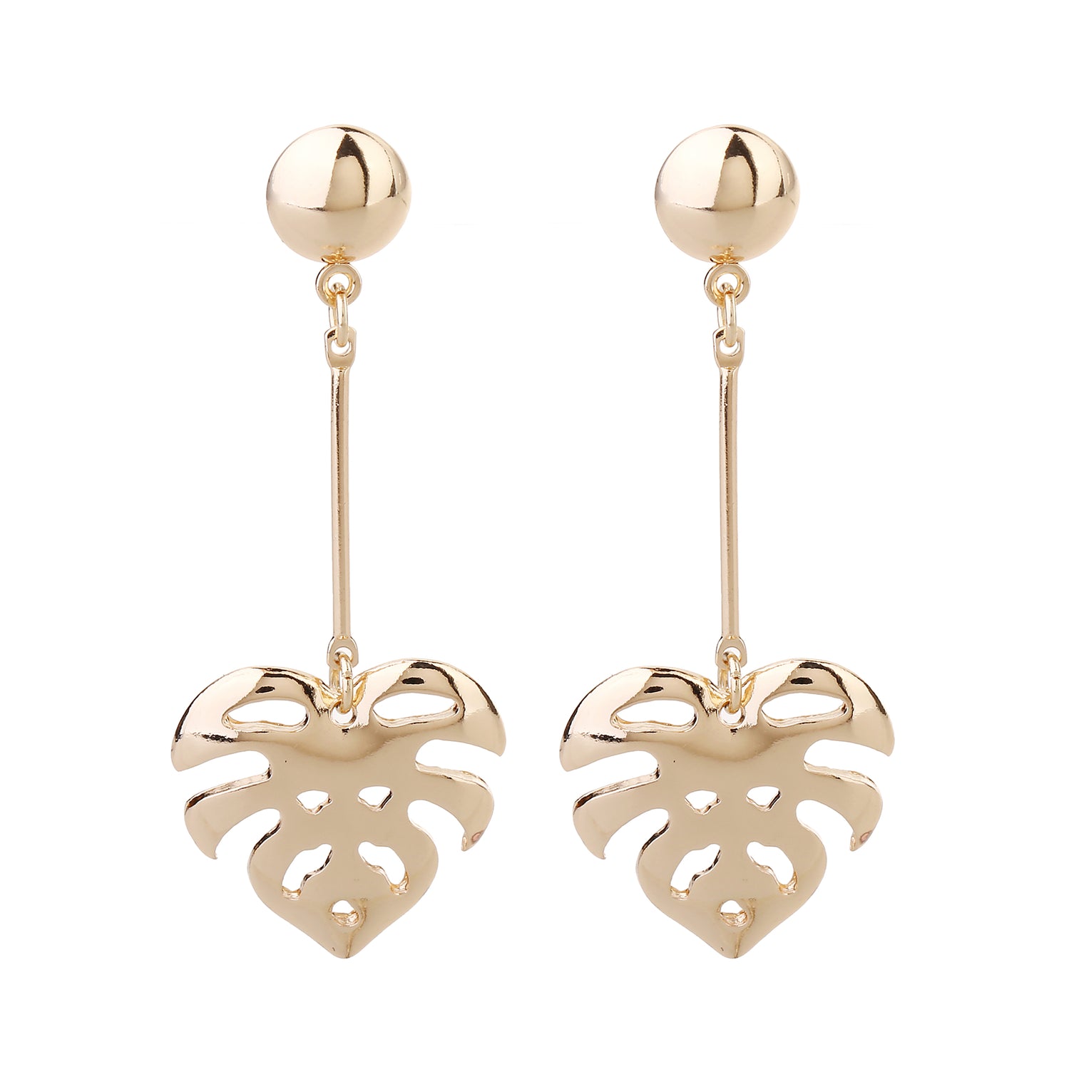 Palm drop earring light gold