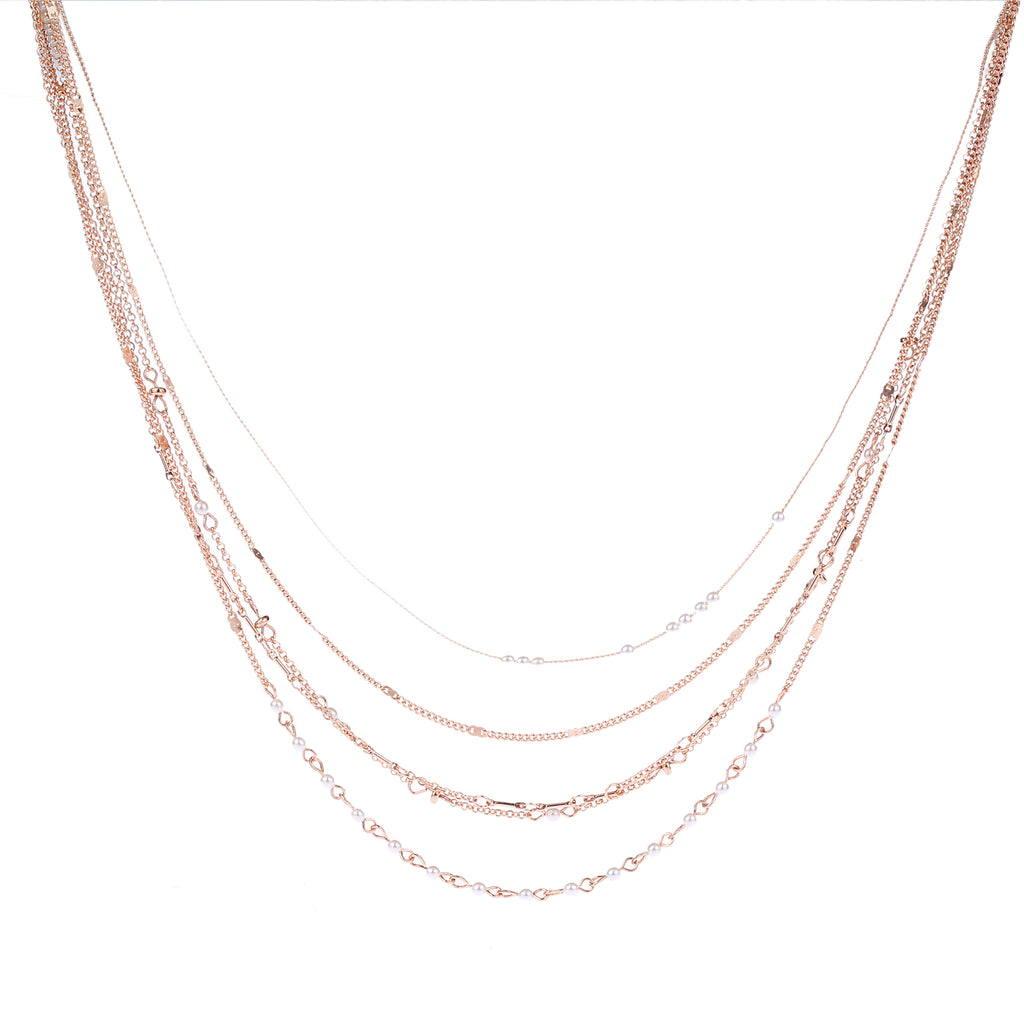 Multi Layer Necklace Rose Gold