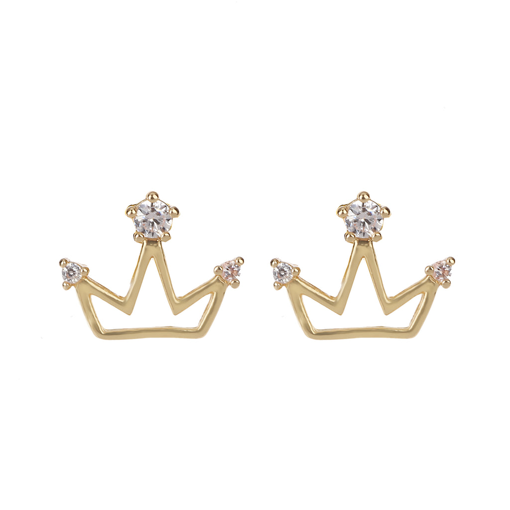 Delicate Ears Crown Earring Light Gold