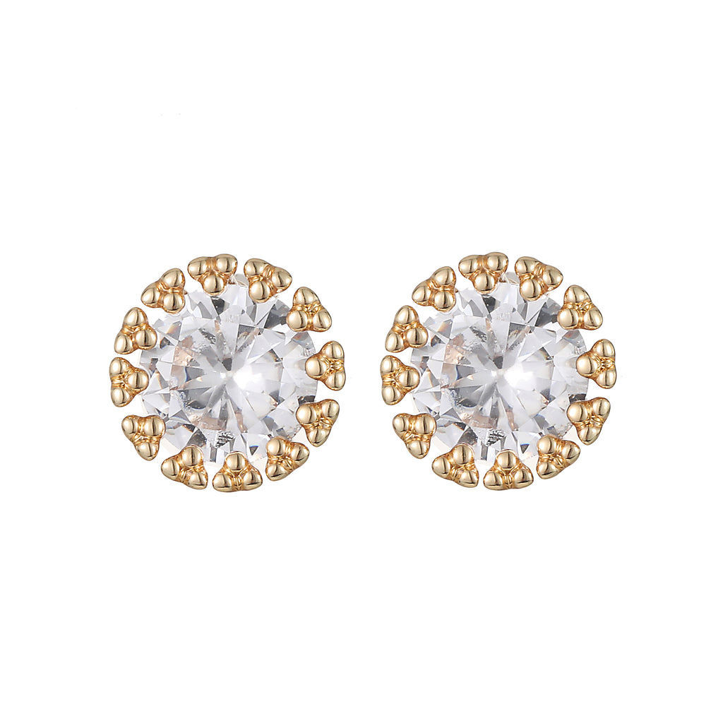 Delicate Ears Cubic Zirconia Earring Light Gold Plating