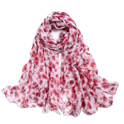 Floral Scarf - Red