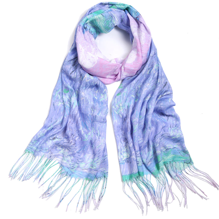 Paint Print Scarf - Blue