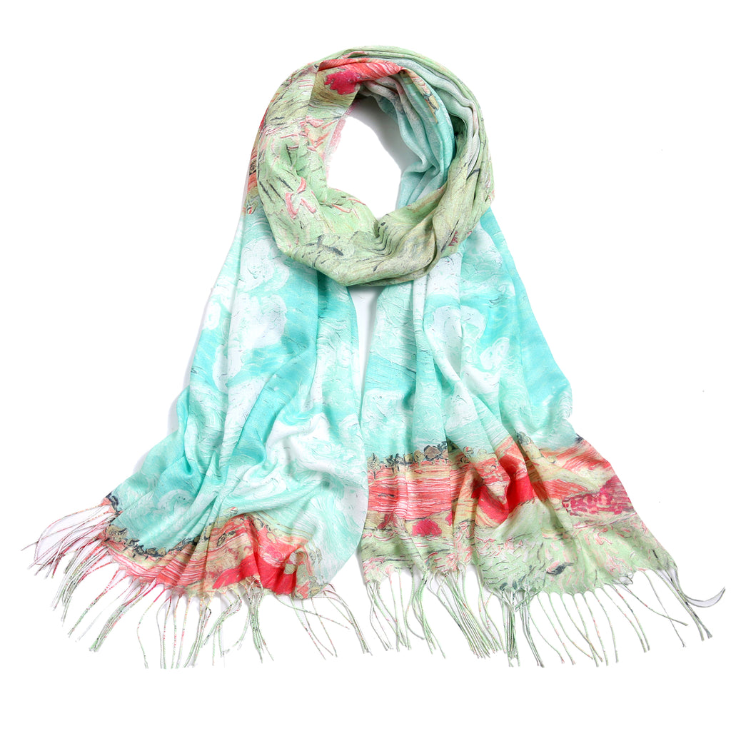 Paint Print Scarf - Green