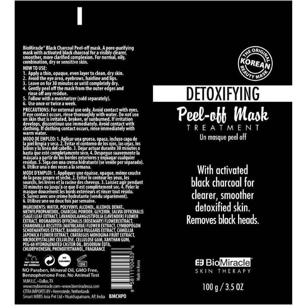 BioMiracle Charcoal Peel Off Mask 100g