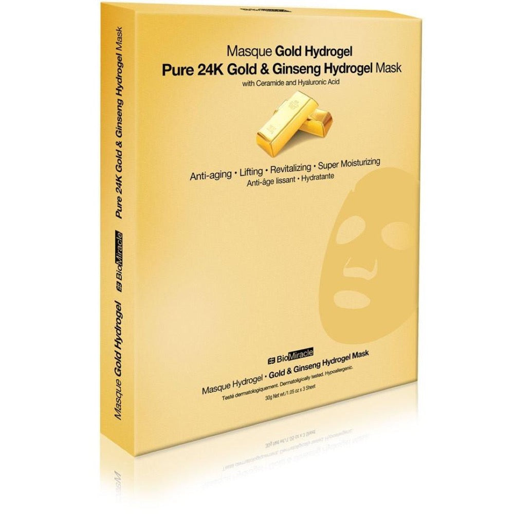 BioMiracle Jewel Series Gold & Ginseng Hydrogel Mask 3 Pack
