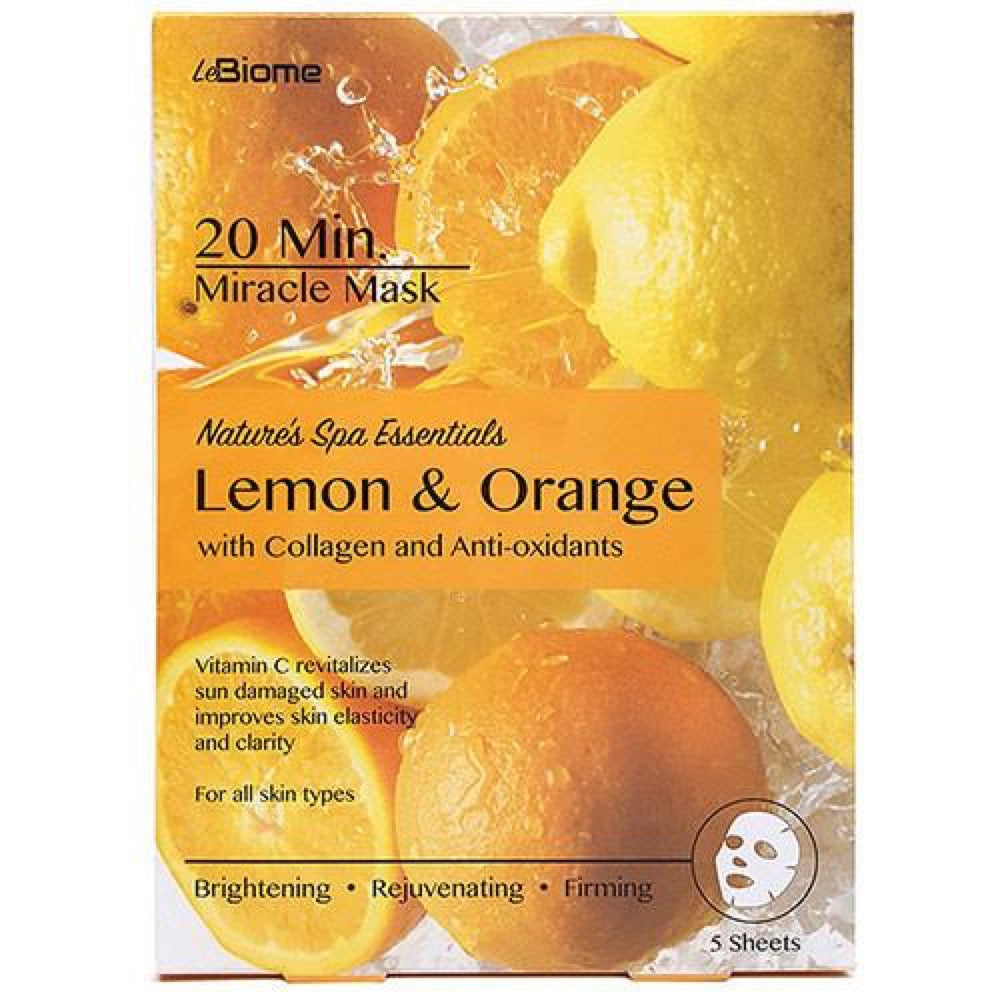 LeBiome Lemon & Orange Face Mask 5pk